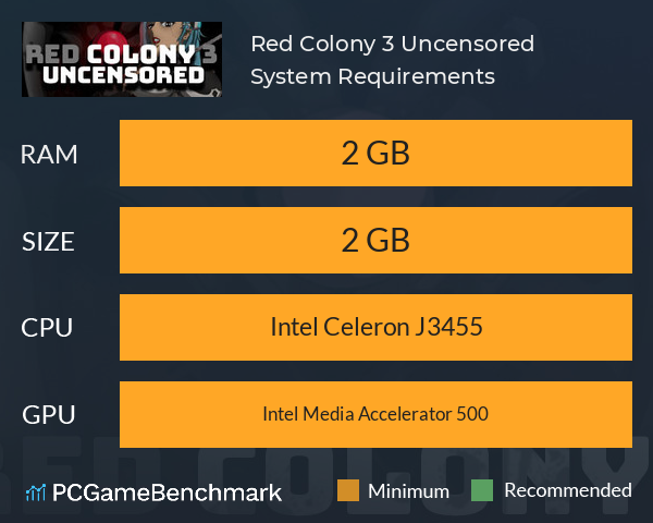 Red Colony 3 Uncensored System Requirements PC Graph - Can I Run Red Colony 3 Uncensored