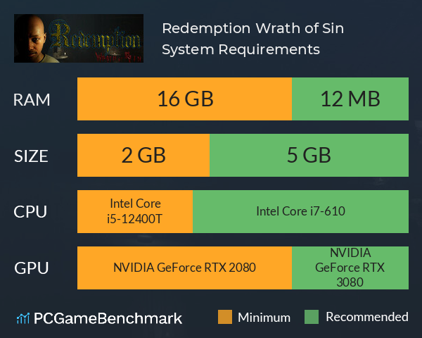 Redemption: Wrath of Sin System Requirements PC Graph - Can I Run Redemption: Wrath of Sin