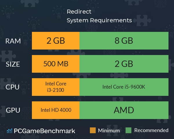 Redirect System Requirements PC Graph - Can I Run Redirect Redirect System Requirements PC Graph - Can I Run Redirect