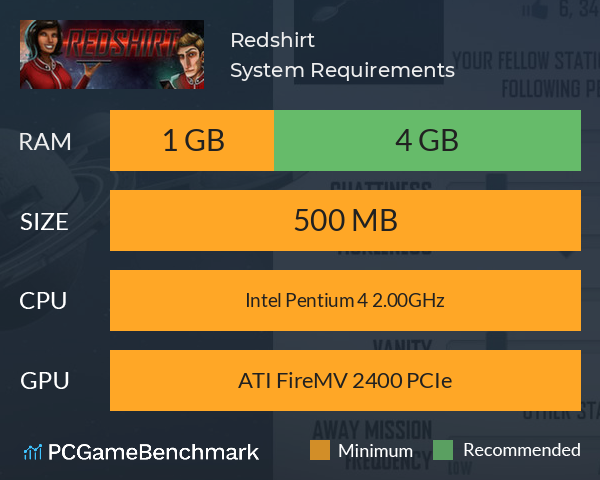 Redshirt System Requirements PC Graph - Can I Run Redshirt