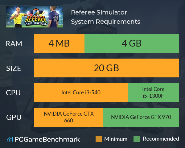 Referee Simulator System Requirements PC Graph - Can I Run Referee Simulator