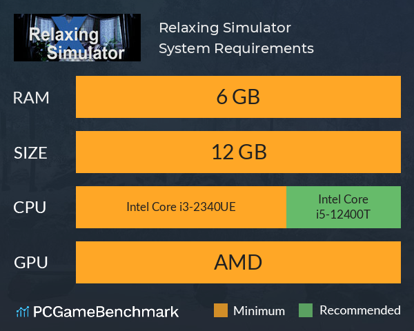 Relaxing Simulator System Requirements PC Graph - Can I Run Relaxing Simulator Relaxing Simulator System Requirements PC Graph - Can I Run Relaxing Simulator