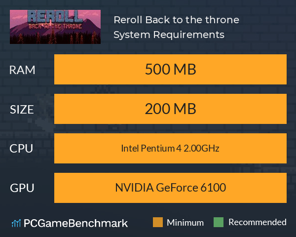 Reroll: Back to the throne System Requirements PC Graph - Can I Run Reroll: Back to the throne