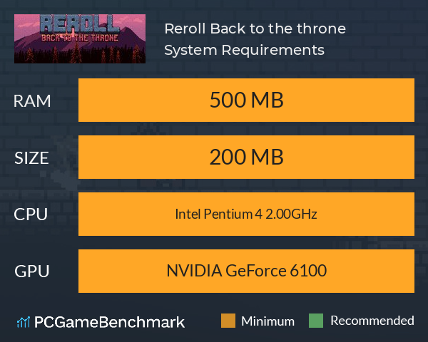 Reroll: Back to the throne System Requirements PC Graph - Can I Run Reroll: Back to the throne Reroll: Back to the throne System Requirements PC Graph - Can I Run Reroll: Back to the throne