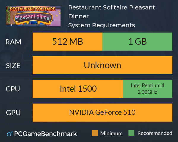 Restaurant Solitaire: Pleasant Dinner System Requirements PC Graph - Can I Run Restaurant Solitaire: Pleasant Dinner Restaurant Solitaire: Pleasant Dinner System Requirements PC Graph - Can I Run Restaurant Solitaire: Pleasant Dinner