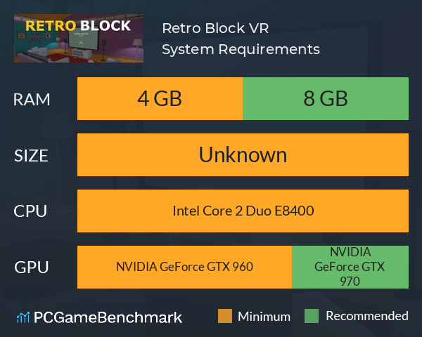 Retro Block VR System Requirements PC Graph - Can I Run Retro Block VR Retro Block VR System Requirements PC Graph - Can I Run Retro Block VR