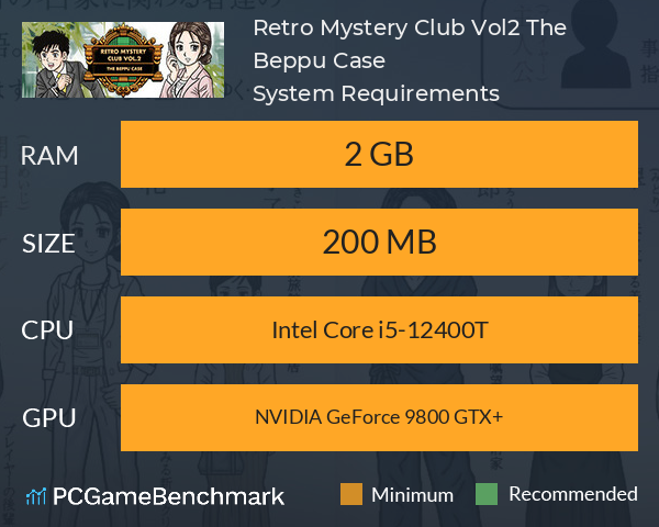Retro Mystery Club Vol.2: The Beppu Case System Requirements PC Graph - Can I Run Retro Mystery Club Vol.2: The Beppu Case