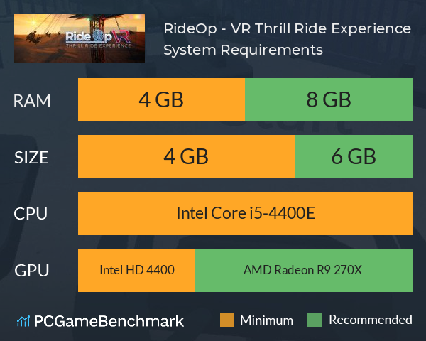 RideOp - VR Thrill Ride Experience System Requirements PC Graph - Can I Run RideOp - VR Thrill Ride Experience