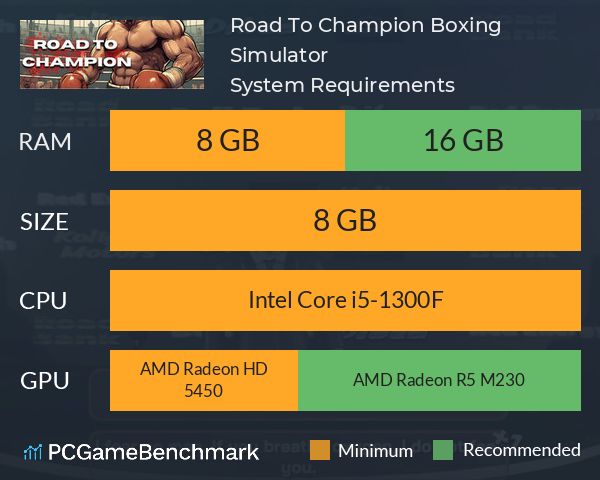 Road To Champion: Boxing Simulator System Requirements PC Graph - Can I Run Road To Champion: Boxing Simulator Road To Champion: Boxing Simulator System Requirements PC Graph - Can I Run Road To Champion: Boxing Simulator