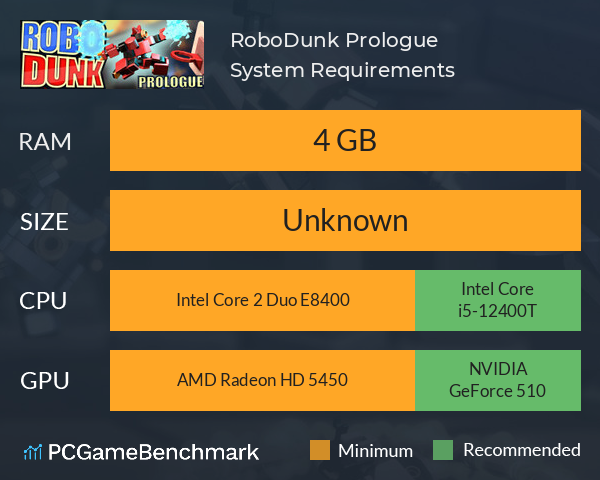RoboDunk Prologue System Requirements PC Graph - Can I Run RoboDunk Prologue