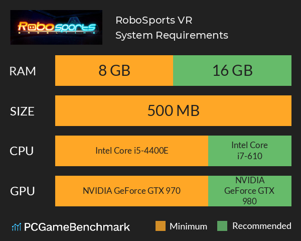 RoboSports VR System Requirements PC Graph - Can I Run RoboSports VR RoboSports VR System Requirements PC Graph - Can I Run RoboSports VR