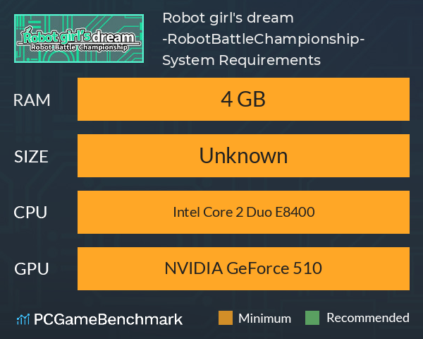 Robot girl's dream -RobotBattleChampionship- System Requirements PC Graph - Can I Run Robot girl's dream -RobotBattleChampionship- Robot girl's dream -RobotBattleChampionship- System Requirements PC Graph - Can I Run Robot girl's dream -RobotBattleChampionship-