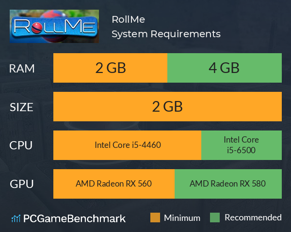 RollMe System Requirements PC Graph - Can I Run RollMe
