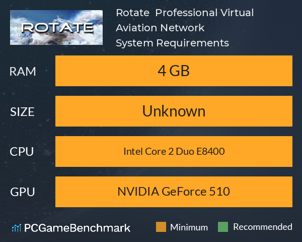 Rotate – Professional Virtual Aviation Network System Requirements PC Graph - Can I Run Rotate – Professional Virtual Aviation Network Rotate – Professional Virtual Aviation Network System Requirements PC Graph - Can I Run Rotate – Professional Virtual Aviation Network