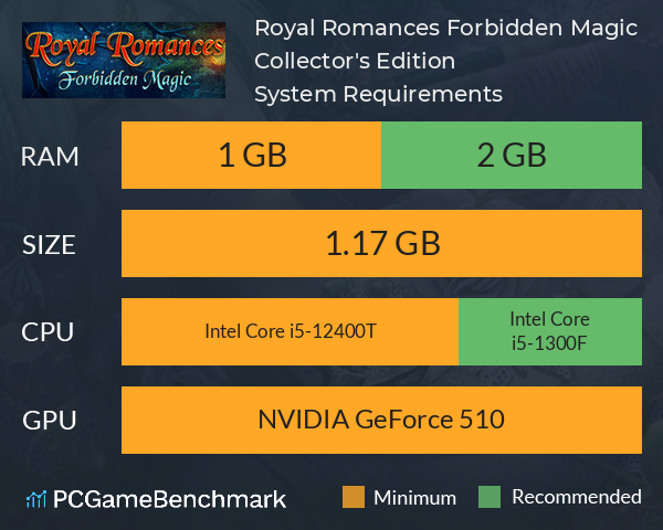 Royal Romances: Forbidden Magic Collector's Edition System Requirements PC Graph - Can I Run Royal Romances: Forbidden Magic Collector's Edition