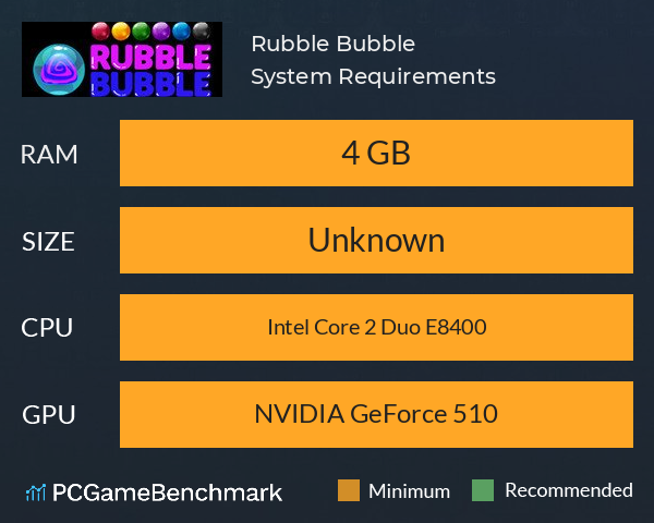 Rubble Bubble System Requirements PC Graph - Can I Run Rubble Bubble