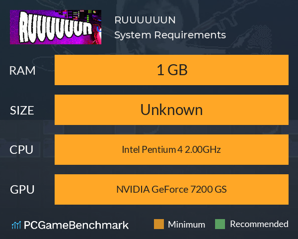 RUUUUUUN System Requirements PC Graph - Can I Run RUUUUUUN RUUUUUUN System Requirements PC Graph - Can I Run RUUUUUUN