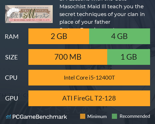 S&M Lessons with the Cute Masochist Maid: I’ll teach you the secret techniques of your clan in place of your father! System Requirements PC Graph - Can I Run S&M Lessons with the Cute Masochist Maid: I’ll teach you the secret techniques of your clan in place of your father! S&M Lessons with the Cute Masochist Maid: I’ll teach you the secret techniques of your clan in place of your father! System Requirements PC Graph - Can I Run S&M Lessons with the Cute Masochist Maid: I’ll teach you the secret techniques of your clan in place of your father!