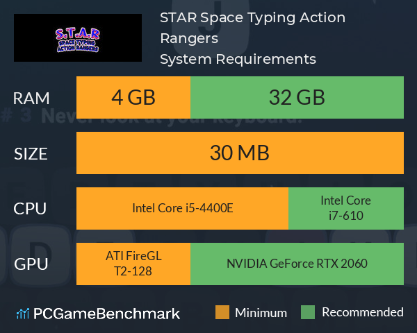 S.T.A.R Space Typing Action Rangers System Requirements PC Graph - Can I Run S.T.A.R Space Typing Action Rangers S.T.A.R Space Typing Action Rangers System Requirements PC Graph - Can I Run S.T.A.R Space Typing Action Rangers