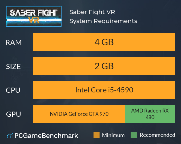 Saber Fight VR System Requirements PC Graph - Can I Run Saber Fight VR Saber Fight VR System Requirements PC Graph - Can I Run Saber Fight VR