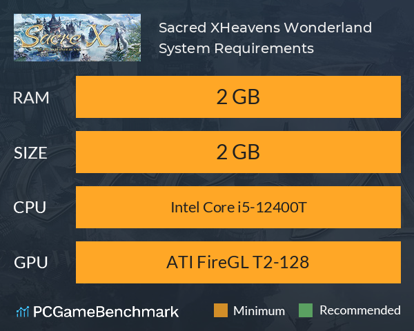 Sacred X:Heavens Wonderland System Requirements PC Graph - Can I Run Sacred X:Heavens Wonderland Sacred X:Heavens Wonderland System Requirements PC Graph - Can I Run Sacred X:Heavens Wonderland