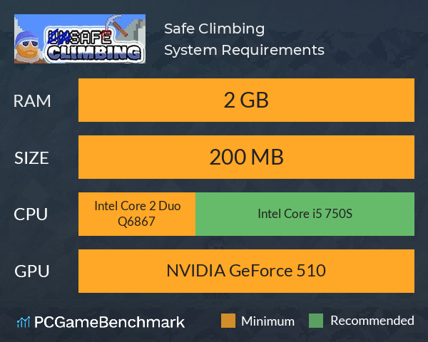 Safe Climbing System Requirements PC Graph - Can I Run Safe Climbing Safe Climbing System Requirements PC Graph - Can I Run Safe Climbing