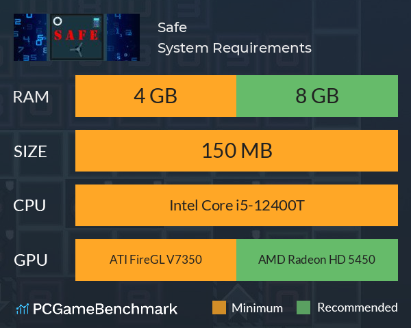 Safe System Requirements PC Graph - Can I Run Safe Safe System Requirements PC Graph - Can I Run Safe