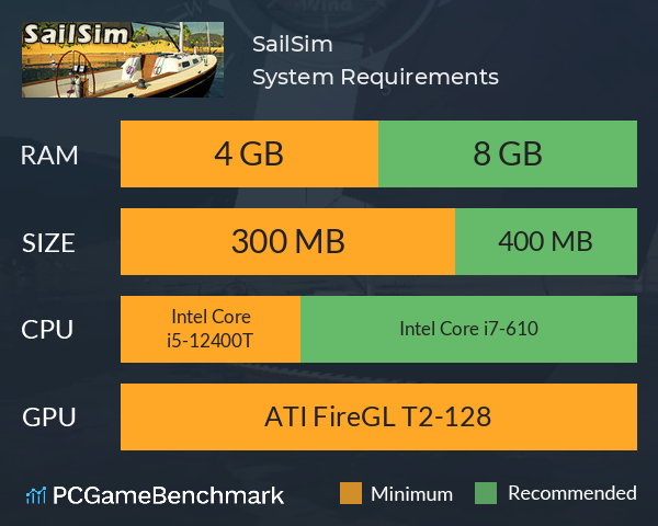 SailSim System Requirements PC Graph - Can I Run SailSim SailSim System Requirements PC Graph - Can I Run SailSim