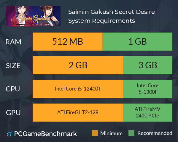 Saimin Gakushū: Secret Desire System Requirements PC Graph - Can I Run Saimin Gakushū: Secret Desire Saimin Gakushū: Secret Desire System Requirements PC Graph - Can I Run Saimin Gakushū: Secret Desire