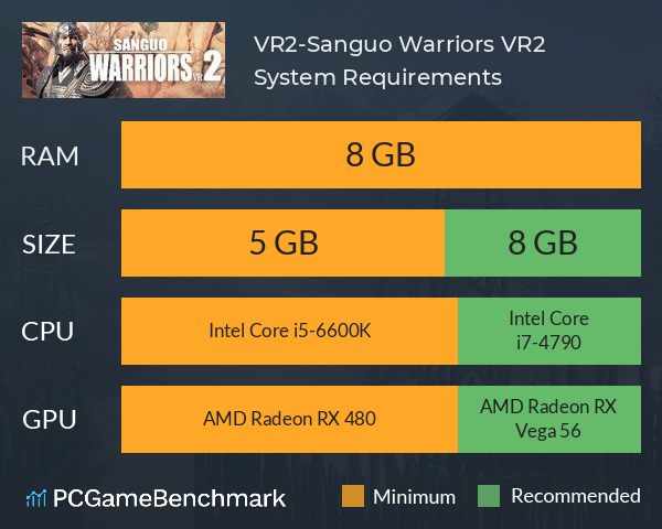 三国虎将传VR2-Sanguo Warriors VR2 System Requirements PC Graph - Can I Run 三国虎将传VR2-Sanguo Warriors VR2