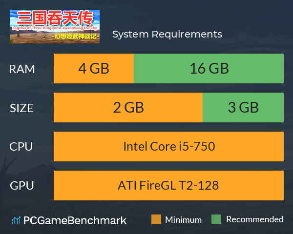 三国吞天传 幻想姬武神战记 System Requirements PC Graph - Can I Run 三国吞天传 幻想姬武神战记