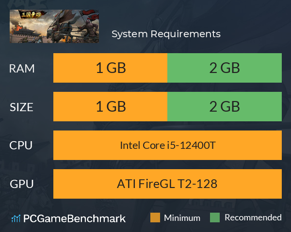 三国争雄 System Requirements PC Graph - Can I Run 三国争雄