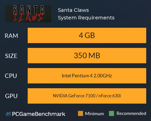 Santa Claws System Requirements PC Graph - Can I Run Santa Claws Santa Claws System Requirements PC Graph - Can I Run Santa Claws