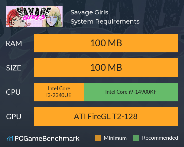 Savage Girls System Requirements PC Graph - Can I Run Savage Girls Savage Girls System Requirements PC Graph - Can I Run Savage Girls