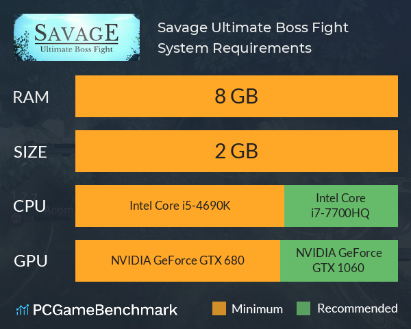 Savage: Ultimate Boss Fight System Requirements PC Graph - Can I Run Savage: Ultimate Boss Fight Savage: Ultimate Boss Fight System Requirements PC Graph - Can I Run Savage: Ultimate Boss Fight
