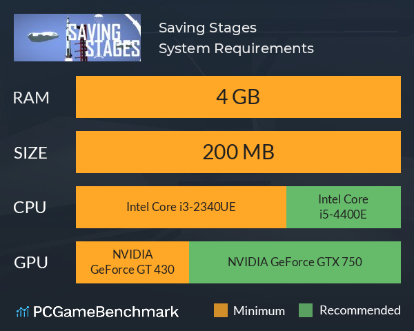 Saving Stages System Requirements PC Graph - Can I Run Saving Stages Saving Stages System Requirements PC Graph - Can I Run Saving Stages