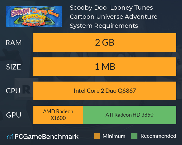 Scooby Doo! & Looney Tunes Cartoon Universe: Adventure System Requirements PC Graph - Can I Run Scooby Doo! & Looney Tunes Cartoon Universe: Adventure