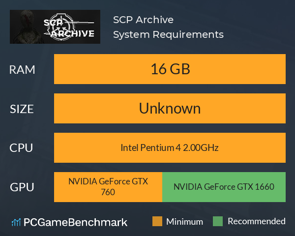 SCP: Archive System Requirements PC Graph - Can I Run SCP: Archive SCP: Archive System Requirements PC Graph - Can I Run SCP: Archive