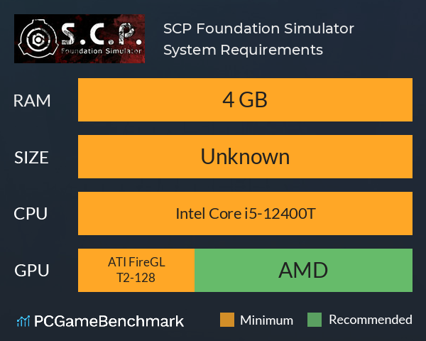 SCP: Foundation Simulator System Requirements PC Graph - Can I Run SCP: Foundation Simulator