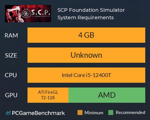 SCP: Foundation Simulator System Requirements PC Graph - Can I Run SCP: Foundation Simulator