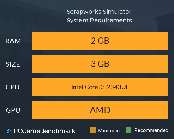 Scrapworks Simulator System Requirements PC Graph - Can I Run Scrapworks Simulator Scrapworks Simulator System Requirements PC Graph - Can I Run Scrapworks Simulator