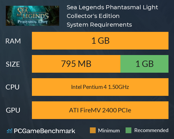 Sea Legends: Phantasmal Light Collector's Edition System Requirements PC Graph - Can I Run Sea Legends: Phantasmal Light Collector's Edition