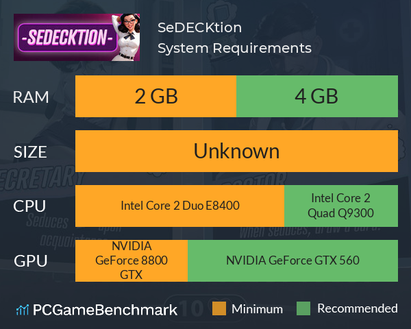 SeDECKtion System Requirements PC Graph - Can I Run SeDECKtion SeDECKtion System Requirements PC Graph - Can I Run SeDECKtion