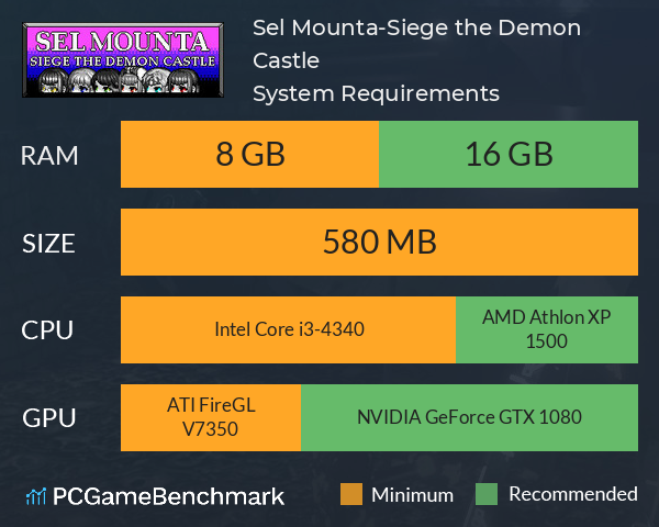 Sel Mounta-Siege the Demon Castle System Requirements PC Graph - Can I Run Sel Mounta-Siege the Demon Castle Sel Mounta-Siege the Demon Castle System Requirements PC Graph - Can I Run Sel Mounta-Siege the Demon Castle