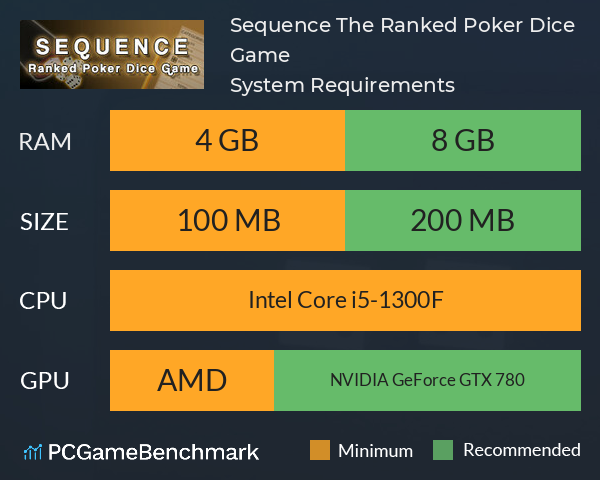 Sequence: The Ranked Poker Dice Game System Requirements PC Graph - Can I Run Sequence: The Ranked Poker Dice Game Sequence: The Ranked Poker Dice Game System Requirements PC Graph - Can I Run Sequence: The Ranked Poker Dice Game