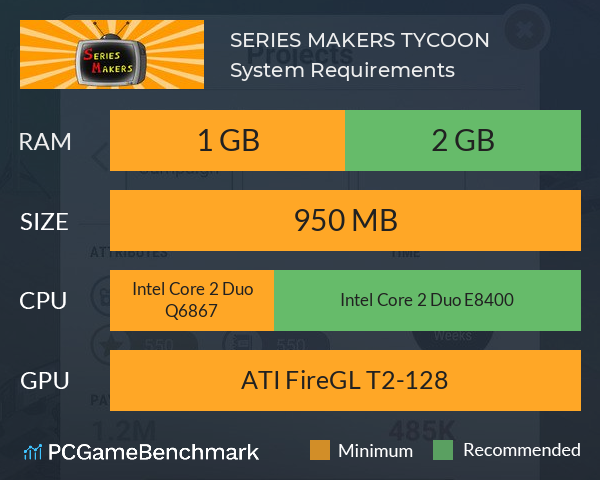SERIES MAKERS TYCOON System Requirements PC Graph - Can I Run SERIES MAKERS TYCOON SERIES MAKERS TYCOON System Requirements PC Graph - Can I Run SERIES MAKERS TYCOON