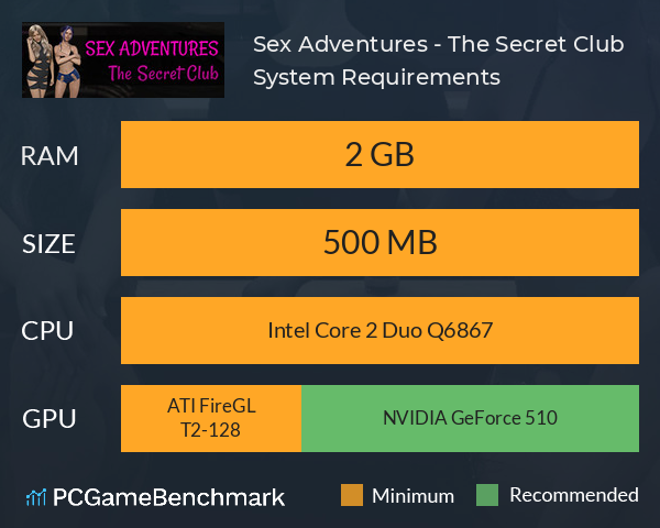 Sex Adventures - The Secret Club System Requirements PC Graph - Can I Run Sex Adventures - The Secret Club Sex Adventures - The Secret Club System Requirements PC Graph - Can I Run Sex Adventures - The Secret Club