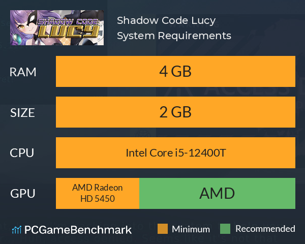 Shadow Code: Lucy System Requirements PC Graph - Can I Run Shadow Code: Lucy Shadow Code: Lucy System Requirements PC Graph - Can I Run Shadow Code: Lucy