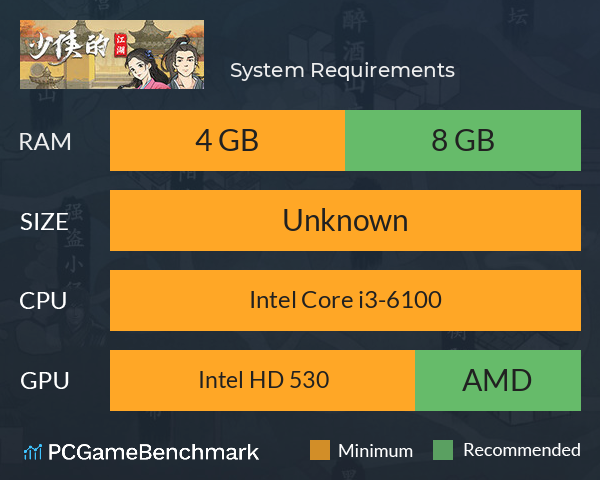 少侠的江湖 System Requirements PC Graph - Can I Run 少侠的江湖