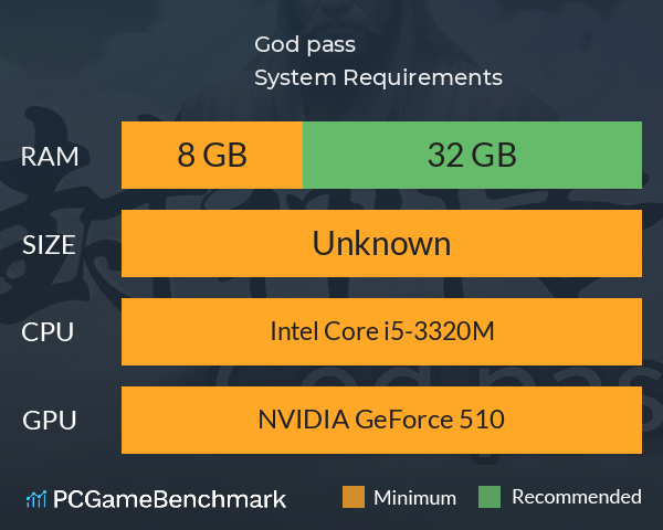 神话:封神传God pass System Requirements PC Graph - Can I Run 神话:封神传God pass 神话:封神传God pass System Requirements PC Graph - Can I Run 神话:封神传God pass